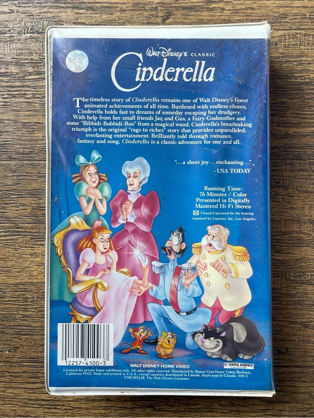 Cinderella VHS Walt Disney Classics #410 Black Diamond